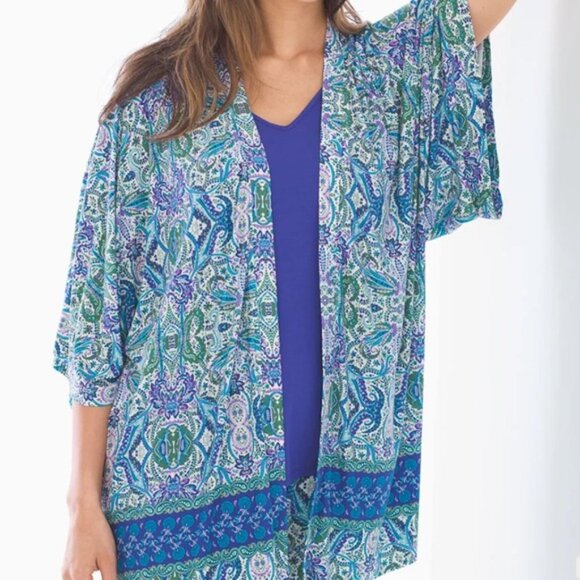 Soma Other - Soma COOL NIGHTS Kimono Pajama Wrap Folklore Bdr Royal